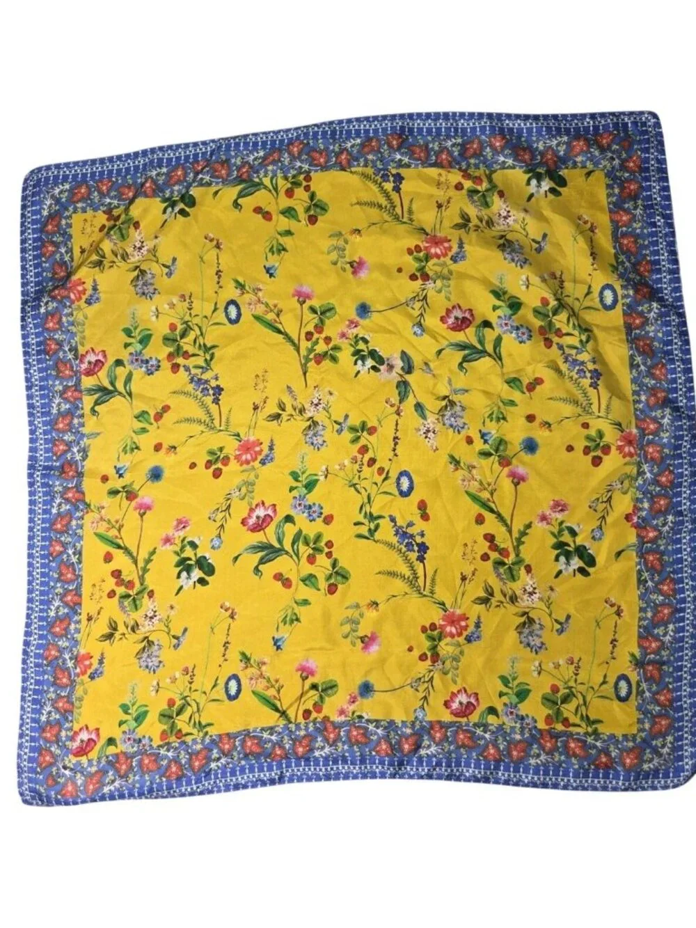 Maeve anthropologie Silk Floral Botanical Colorful Neck Scarf bandana square